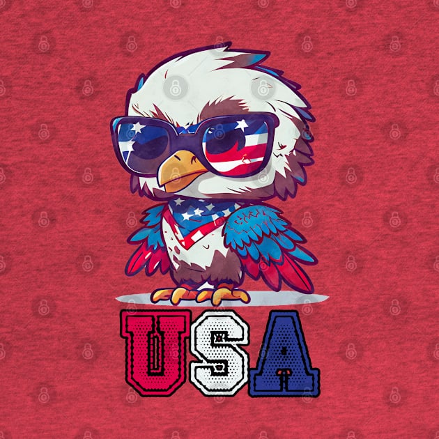 Cute Patriotic Eagle Embodying American USA Pride by Contentarama